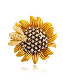 1 chiếc trâm trang trí hàng ngày của phụ nữ thiết kế ong và hoa hướng dương hợp thời trang - Nhiều màu - Xem 2