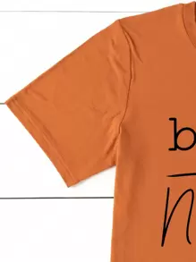 SHEIN LUNE Camiseta gráfica de verano para mujer con corazón y eslogan "Sé real, no perfecto"