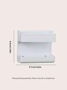 1pc Wall Mounted Adhesive Phone Holder - White - View 2