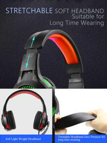 HIYIP LED Glowing Light 3.5MM Wired Stereo Sound Gaming Headset - Black - View 4