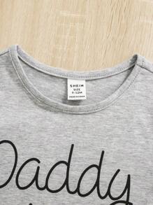 SHEIN Baby Boy Slogan Graphic Tee - Light Grey - View 3