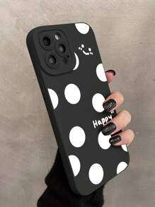 波點圖案手機殼 - 黑與白 - 查看 2