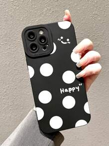 波點圖案手機殼 - 黑與白 - 查看 3