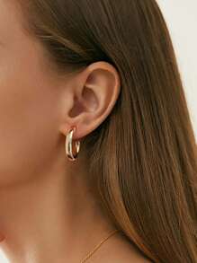 Hoa tai vòng tối giản - Vàng - Xem 2