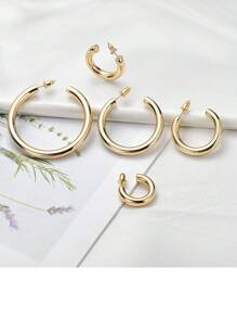 Hoa tai vòng tối giản - Vàng - Xem 4