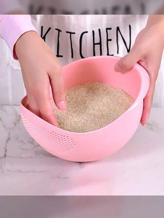 1入組PP瀝水籃,極簡素色果蔬瀝水籃