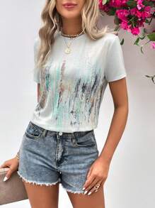 SHEIN LUNE Áo thun nữ Đồ họa Giải trí - Nhiều màu - Xem 6