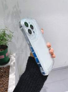 1入組波浪氣囊透明手機殼TPU防汗，防指紋，耐磨，不變色手機殼，與iPhone兼容 - 無色 - 查看 7