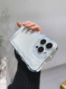 1入組波浪氣囊透明手機殼TPU防汗，防指紋，耐磨，不變色手機殼，與iPhone兼容 - 無色 - 查看 8