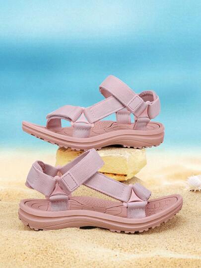 1 Pair Kids Camo Low-Top Summer Sandals, Lightweight Breathable Quick-Dry Suitable For Outdoor Activities, Beach, Comfortable Anti-Slip Durable Sole With Dual Strap Fastening Easy On/Off