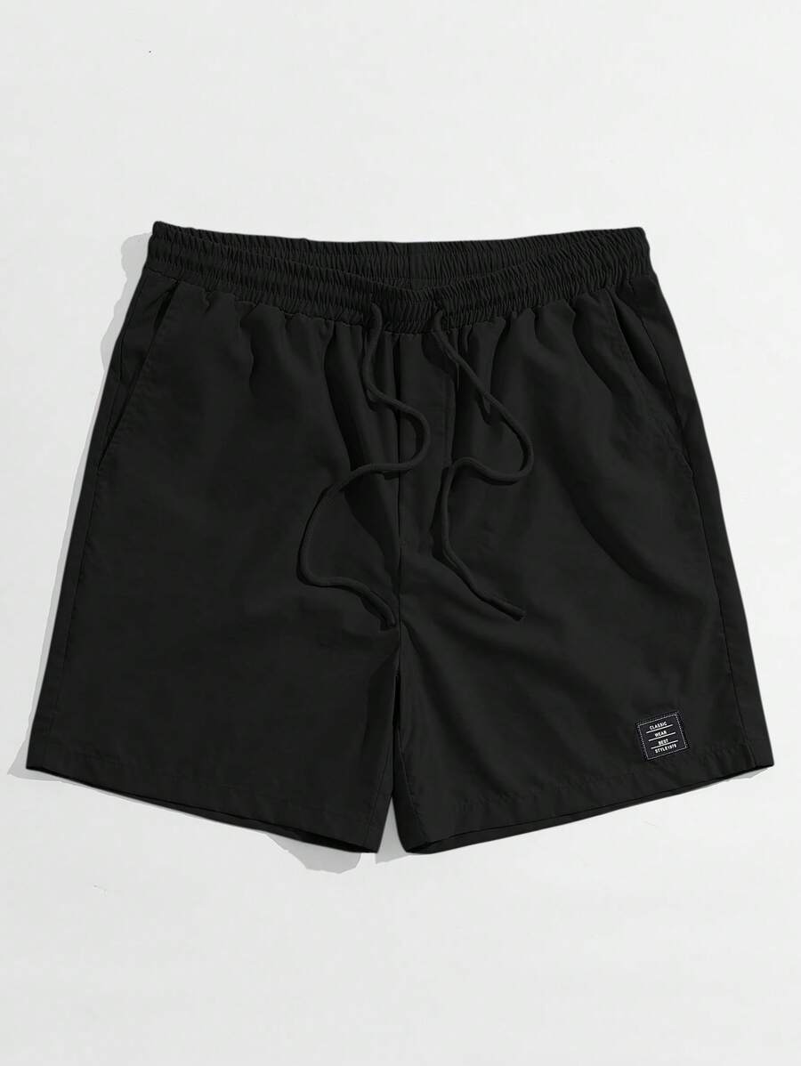 Manfinity VCAY Men Drawstring Waist Shorts - Black - View 1