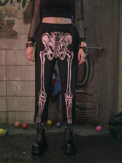 Skeleton Print Sweatpants