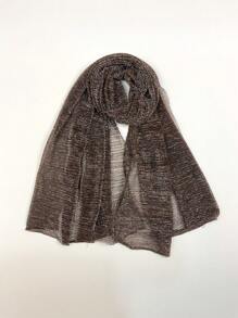 極簡薄透圍巾 - 咖啡棕 - 查看 1