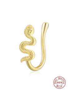Cuff de nariz con diseño de serpiente plata - Amarillo Oro - Ver 2
