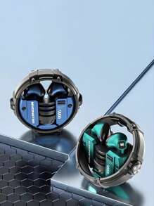 Earbud Gaming Nirkabel Desain Roda - Hijau - View 5