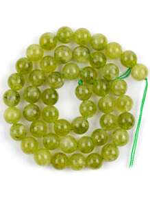 1串6-10毫米石珠DIY首飾配件 - 橄欖綠 - 查看 3