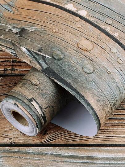 1pc PVC Wand Paper, Moderne Wood Grain Pattern Adhesive Roll Home, Renovation Stickers Peel Panels, Wallpapers, ation Items Refresh Your Festival Birthday Graduation view 2