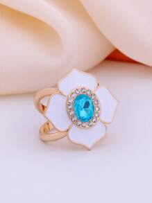 1 pieza Hebilla de bufanda con forma de flor para bufanda de mujer, accesorio de ropa - Blanco - Ver 3