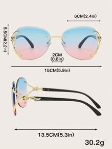 1副女士漸層鏡片波西米亞無框時尚眼鏡適合旅行 - 彩色 - 查看 4