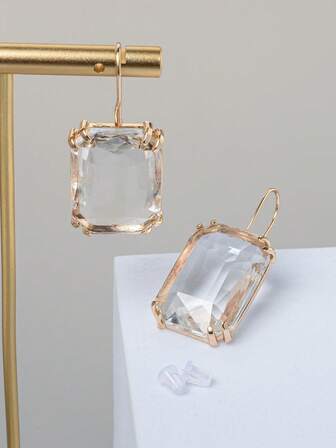 方晶鋯石裝飾DIY耳環配件