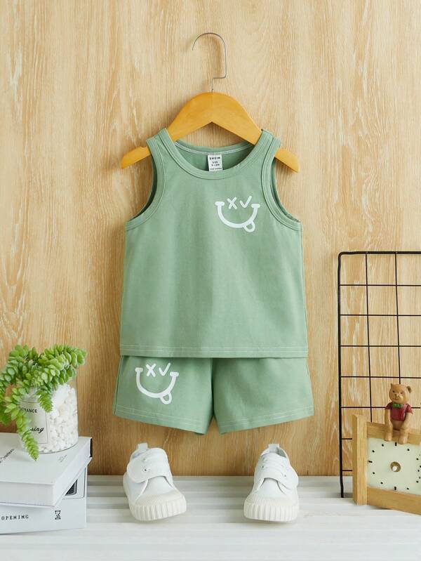 Da Neonato Canotta con grafica fumetto & Shorts