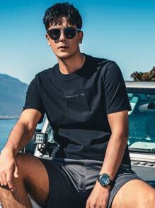 Camisetas y remeras para hombre Letras Casual - Negro - Ver 4