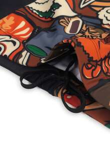 Hombres Shorts de natación con estampado de dibujos animados pierna cuadrada - Multicolor - Ver 3