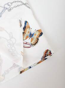 Áo sơ mi Nam Nút phía trước Loại bướm Họa tiết Chain Giải trí - trắng - Xem 3