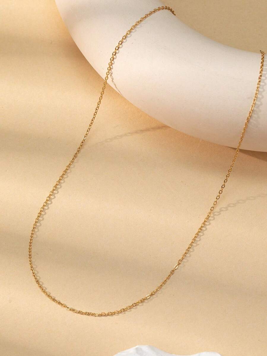 1 件简约细金色项链，配随机颜色玻璃心形吊坠，性感长项链，波西米亚风格，闪亮配饰，适合日常佩戴、约会、派对、节日、周年纪念、生日礼物，优雅、精致、简约、奢华、时尚、可爱 - 金黃色 - 查看 1