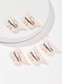 5入組女性蝴蝶裝飾創意發夾，可愛裝飾用 - 彩色 - 查看 2