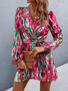 Breezaya Đầm Thắt lưng Trọn gói Tất cả trên in Boho - Hồng - Xem 4