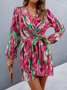 Breezaya Đầm Thắt lưng Trọn gói Tất cả trên in Boho - Hồng - Xem 6