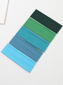 5入組女士素色休閒髮帶適合日常生活 - 彩色 - 查看 2