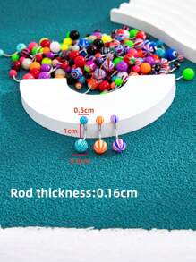 100pcs/set Random Mixed Color Stainless Steel Belly Button Rings