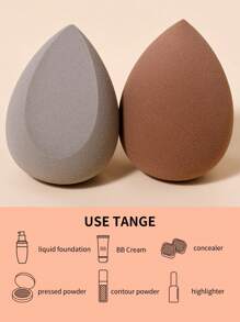 2 件装化妆海绵，适合女士化妆使用 - 彩色 - 查看 9