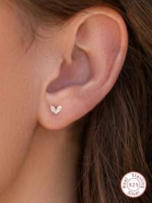 Newsoul Bông tai bạc đính đá Cubic Zirconia - Trong sáng - Xem 1