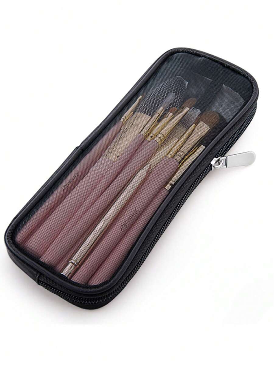 1 Peça Bolsa de Armazenamento de Pincéis de Maquiagem de Tela Lisa, Organizador de Maquiagem de Fibra Moderna e Portátil para Viagem, para Praia de Feriados, Coleção de Banheiro, Coleção de Quarto, Grande Capacidade