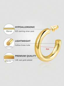 Hoa tai vòng tối giản - Vàng - Xem 5