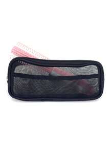 1 Peça Bolsa de Armazenamento de Pincéis de Maquiagem de Tela Lisa, Organizador de Maquiagem de Fibra Moderna e Portátil para Viagem, para Praia de Feriados, Coleção de Banheiro, Coleção de Quarto, Grande Capacidade