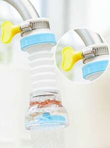 1pc PVC Faucet Extender, Modernist Color Block Faucet Extension For Kitchen - Green - View 4