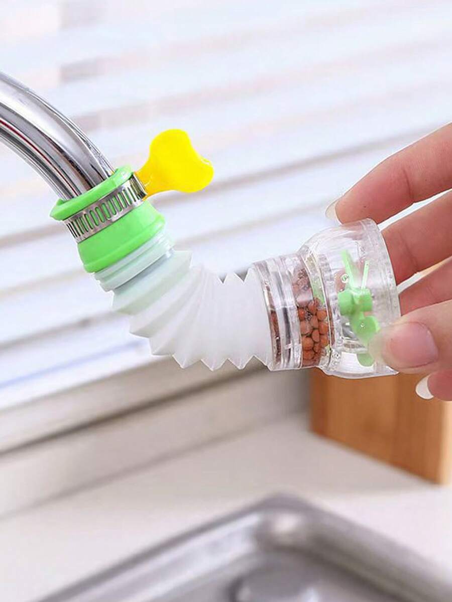 1pc PVC Faucet Extender, Modernist Color Block Faucet Extension For Kitchen - Green - View 1