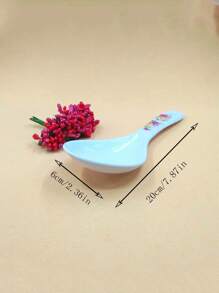 1 pieza Cuchara de arroz de melamina con aspecto cerámico, regalo navideño de color aleatorio - Verde Oscuro - Ver 2