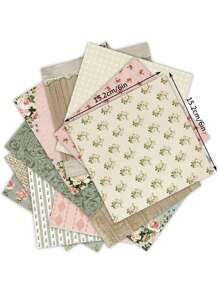 12 Cái Giấy Chất Liệu Hoa Văn Hỗn Hợp, Giấy Thủ Công Trang Trí Đa Năng Cổ Điển Cho Thủ Công DIY, Trang Trí, Tài Khoản Cầm Tay - Nhiều màu - Xem 2