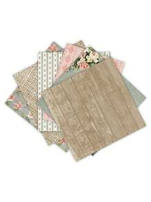 12 Cái Giấy Chất Liệu Hoa Văn Hỗn Hợp, Giấy Thủ Công Trang Trí Đa Năng Cổ Điển Cho Thủ Công DIY, Trang Trí, Tài Khoản Cầm Tay - Nhiều màu - Xem 3