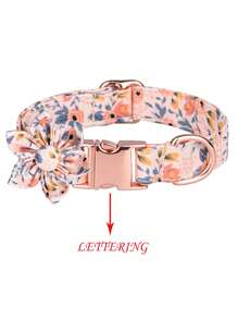 3 cái/bộ In Hoa Cổ Thú Cưng & Hoa & Nơ Cho Chó Và Mèo Dành Cho Ngoài Trời - trái cam - Xem 2