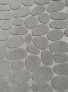 1 Thảm Tắm Dập Đá Đá Cuội, Thảm Nhà Tắm Polyester Chống Trơn Trượt Tối Giản Cho Phòng Tắm - Xám - Xem 5