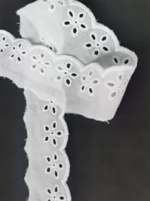 2m Hollow Out Lace Trim, Embellishment For Holy Month, Wedding, Mother's Day, Accessories, Dolls, Bridal Outfits, Diy Craft Projects, Home Decoration, Dress Extension, Curtains, Pillows, Aprons, Sewing Diy, Etc.