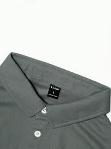 Manfinity Homme 男士條紋飾邊POLO衫 - 灰色 - 查看 3