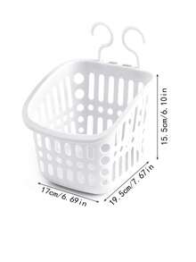 50pcs Plastic Clothes Peg & 1pc Storage Basket, Modern Mixed Color Clothespin For Outdoor - Multicolor - View 5