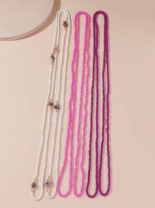 3pcs/set Minimalist Beaded Necklace - Multicolor - View 3